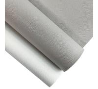 XHT 30x135cm Lychee Texture Solid Color Faux Leather Soft PU Vinyl Synthetic Leather for Earrings Bows Craft Making (Gray)