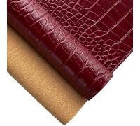 XHT Imitation Crocodile Leather, 30 x 135 cm 3D Crocodile Faux Leather, PU Faux Leather Fabric Sheet for DIY Crafts (Dark Red)
