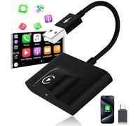 XHU Wireless CarPlay Adapter-Convert Factory Wired CarPlay to Wireless, 2025 Upgraded USB C/A Plug & Play CarPlay Wireless adapter Compatible with iOS 10+ & Cars with Wired CarPlay from 2016