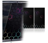 XhuangTech 1 Pair Car Centre Pillar Honeycomb Sticker, Anti-Scratch Window Pillar Cover Exterior PET Accessories, Waterproof B-Pillar Decal Self-Adhesive Stylish Decor for Car Side Door, Window (H9)