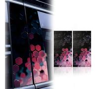XhuangTech 1 Pair Car Centre Pillar Honeycomb Sticker, Anti-Scratch Window Pillar Cover Exterior PET Accessories, Waterproof B-Pillar Decal Self-Adhesive Stylish Decor for Car Side Door, Window (H6)
