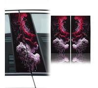 XhuangTech 1 Pair Car Centre Pillar Smoke Sticker, Anti-Scratch Window Pillar Cover Exterior Vinyl Accessories, Waterproof B-Pillar Decal Self-Adhesive Stylish Decor for Car Side Door, Window (A)