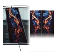 XhuangTech 1 Pair Car Centre Pillar Smoke Sticker, Anti-Scratch Window Pillar Cover Exterior Vinyl Accessories, Waterproof B-Pillar Decal Self-Adhesive Stylish Decor for Car Side Door, Window (C)