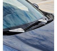 XhuangTech 1 Pair Car Windscreen Wiper Pressurizer, Universal Wing Blade Spoiler Arm Premium ABS Plastic Exterior Decoration, Windshield Replacement Parts Accessories for Car Truck SUV (Silver)