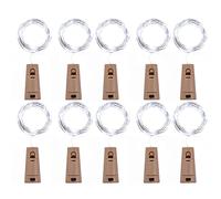 XhuangTech 10 Pack Bottle Lights with Cork, 2M 20 LED Cork Lights for Bottles, Copper Wire Fairy Lights Battery Operated, LED Bottle Light for Gin, Wine, Table Decorations,Bedroom (Cool White)