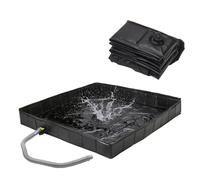 XhuangTech 104×104×13cm Foldable Shower Base, Heavy-Duty Camping Shower Pan with 1M Drain Hose, Large Portable Shower Tray Awning Base for Tent Beach RV Indoor Outdoor Shower