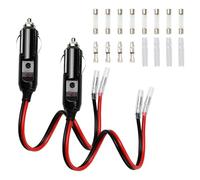 XhuangTech 12V/24V Cigarette Lighter Plug with Leads, 2 Pcs 16AWG Replacement Cable Fuse Protection Power Outlet Socket Adapter, DIY Power Cord for Motorcycle Car Tractor Camper Inverter
