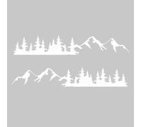 XhuangTech 2 Pack Car Sticker Forest Mountain, 70.76’’×12.20’’ Waterproof Car Hood Decal Exterior Decoration, Cool Vinyl Sticker Auto Graphics Body Side Door Accessories for Car SUV Truck (White)