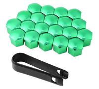 XhuangTech 20PCS Car Wheel Lug Nut Covers with Disassembly Tool, Plastic Hex Lugnut Cover for Wheel Bolts, Rust-Resistant & Stylish Wheel Nut Protectors Exterior Accessories (Green, 21MM)