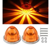 XhuangTech 3.74’’×3’’ Side Marker Light, Watermelon-Shape Waterproof Clearance Light with LED Flash Strobe & Constant Marker Mode, Indicator Tail Top Cap Roof Lights for Trailer Truck Bus Van (Yellow)