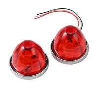 XhuangTech 3.74’’×3’’ Side Marker Light, Watermelon-Shape Waterproof Clearance Light with LED Flash Strobe & Constant Marker Mode, Indicator Tail Top Cap Roof Lights for Trailer Truck Bus Van (Red)