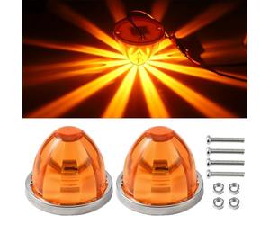 XhuangTech 3.74’’×3’’ Side Marker Light, Watermelon-Shape Waterproof Clearance Light with LED Flash Strobe & Constant Marker Mode, Indicator Tail Top Cap Roof Lights for Trailer Truck Bus Van (Yellow)