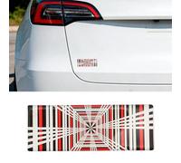 XhuangTech 4.33’’×1.57’’ P*laid Emblem 3D Badge Sticker, Adhesive Rear Trunk Performance Style Decal Exterior Accessories, Waterproof Auto Rear Bumper Emblem for Model 3/Y/X/S All Models (White)