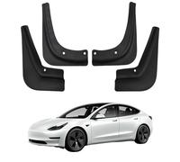 XhuangTech 4 Pcs Mud Flaps, Model 3/Y TPE Wheel Tire Mud Flaps Splash Guards, No Drilling No Tape Mudguard Flaps All Weather Protector Car Body Fender Mudguard Set (Model 3 for 2017-2023 Oct)