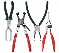 XhuangTech 4PCS Fuel Line Pliers Set Including 9" Fuel Filter Caliper, Hose Remover Plier, Hose Pipe Clamp Clip Tool & Swivel Flat Hose Clamp Plier, Pliers Tool Set for Car Oil Pipe Separation