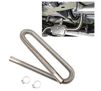XhuangTech Air Heater Exhaust Pipe with 2 Clamps, Silver Diesel Heater Exhaust Pipe Stainless Steel, 25mm Flexible Connector Air Intake Pipe Heater Auxiliary Accessories for Cars, Trucks (100cm)