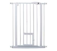 XhuangTech Auto Close Baby Gate with Small Cat Door 29"-43" Metal Pet Gate for Stairs Doorway Hallway Kitchen Pressure Mounted No Drill Includes 5-Inch Extension Kit (29"-32")