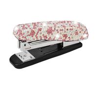 XhuangTech Bling Crystal Stapler, Handmade Rhinestone Cute Stapling Machine Stationery Stylish Accessories, Glitter Gem Desktop Stapler for Office School Classroom Home Supplies (Pink White)