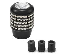 XhuangTech Bling Gear Shift Knob, Premium Rhinestone Diamond Aluminium Alloy Shift Lever Grip Decor, Car Universal Interior Accessories Fit for Most MT and at Vehicle with 3 Rubber Adapters (Black)