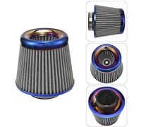 XhuangTech Car Air Intake Filter, 76mm/3.0” Universal High Performance Cold Air Intakes, Bluing Washable & Reusable Ram Air Filter Induction Kit with Clamp Ring for Car/Motorcycle/Boat (Silver)