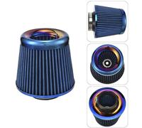 XhuangTech Car Air Intake Filter, 76mm/3.0” Universal High Performance Cold Air Intakes, Bluing Washable & Reusable Ram Air Filter Induction Kit with Clamp Ring for Car/Motorcycle/Boat (Blue)