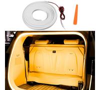 XhuangTech Car LED Strip Light, 4M Soft Rubber Dynamic Flowing Trunk Light Strip Scratch Free, Automatic Sensing Car Boot Strip Light Flexible Cutting for Cars, SUVs, Trucks (Warm White)