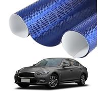 XhuangTech Carbon Fiber Car Wrapping Honeycomb Pattern, Air Release Gloss Sticker Self-Adhesive, Waterproof Paint Protective Film Exterior Interior Decal for Car, Motorcycle (Blue, 30×152CM)