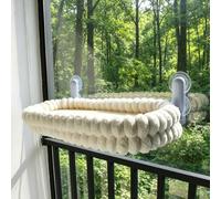 XhuangTech Cat Window Hammock Perch,Foldable Cat Bed Kitty Sunny Seat for Indoor Cats Sunbathing Bird Watching, Window Sill Pet Perch With 4 Suction Cups, 40LBS Weight Capacity (55×40cm)