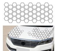 XhuangTech Honeycomb Car Sticker, 48 Grids PVC Hexagon Geometric Decal Waterproof Decoration, Self-Adhesive Auto Side Body Sticker Exterior Accessories for Car SUV Truck (Black, 53.5’’×22.8’’)