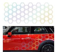 XhuangTech Honeycomb Car Sticker, 48 Grids PVC Hexagon Geometric Decal Waterproof Decoration, Self-Adhesive Auto Side Body Sticker Exterior Accessories for Car SUV Truck (Colorful, 78.7’’×33.4’’)
