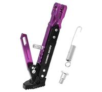 XhuangTech Motorcycle Kickstand, Adjustable Side Support Stand Replacement, Aluminum Moped Side Stand Universal Accessories, Anti-Slip Parking Leg Side Stand for Scooter Motorbike (Purple)