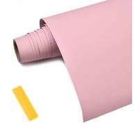 XhuangTech Plain Wall Paper, Self Adhesive Wallpaper Removable Sticker, PVC Foil Back Waterproof Wall Paper DIY Protector for Kitchen Cabinet, Living Room, Bedroom Wall, Furniture (Pink, 60x500cm)
