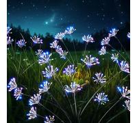 XhuangTech Solar Garden Light 2 Pack, 8 Modes Solar Firework Lights Waterproof, 160 LED Swaying Firefly Light Outdoor Decoration, Starburst Lights for Garden Patio Pathway Lawn (Colourful)