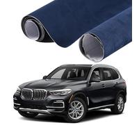 XhuangTech Suede Fabric Car Wrap Film, DIY Soft Touch Paint Protective Film with Air Channel, Self-Adhesive Car Decorative Sticker Exterior Interior Elastic Decal (Dark Blue, 50×152CM)