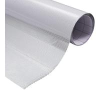 XhuangTech White Perforated Window Film, One-Way Vision Privacy Window Sticker Glass Wrap Roll, Self Adhesive Perforated Dotted Mesh Sticky Film DIY Decal for Car Home Office (45CMX137CM)