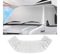 XhuangTech Windscreen Snow Cover for Class C E450 RV 1997-2024, 4 Layers Silver Magnetic Cover Privacy Protection-Snow Ice Frost Sun UV Dust Water Resistant Motorhome Sunshade Cover