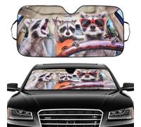 XhuangTech Windshield Sunshade Funny, 3D Cute Animal Print Front Windscreen Shade Heat Insulation, Foldable Sun Visor Keep Vehicle Cool Window Protector for Car SUV Truck (Brown, 70×137CM)