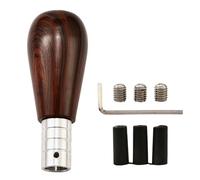 XhuangTech Wood Grain Gear Shift Knob, 5 Speed Stylish Aluminium Alloy Shift Lever, Car Interior Accessories Fit for Most Manual Transmission Vehicle with 3 Rubber Adapters M8 M10 M12 (1)