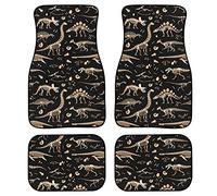 Xhuibop Dinosaur Car Floor Mats Full Set 4 Pack Front Foot Pads for Truck Interior Accessories Universal Floor Carpet for SUV Sedan Vehicle Automotive