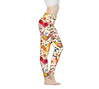 Xhuibop Women Yoga Pants Tummy Control Workout Leggings Stretch Fitness Tights Butt Lifting - beige - Large