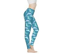 Xhuibop Women Yoga Pants Tummy Control Workout Leggings Stretch Fitness Tights Butt Lifting - blue - S