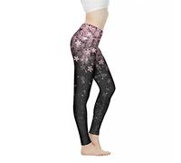 Xhuibop Women Yoga Pants Tummy Control Workout Leggings Stretch Fitness Tights Butt Lifting, Cherry Blossom Sakura, S