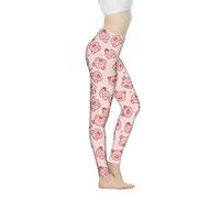 Xhuibop Women Yoga Pants Tummy Control Workout Leggings Stretch Fitness Tights Butt Lifting - pink - Medium