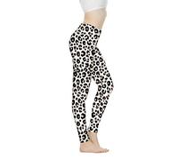 Xhuibop Yoga Leggings Tummy Control for Women Custom Workout Pants Haigh Waist, Leopard, XL