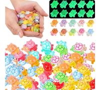 Xhuilong 300Pcs Mini Resin Turtles Glow in the Dark, Luminous Tiny Sea Turtle Animals to Hide Small Plastic Ocean Animal for Fairy Garden Micro Landscaping Dollhouse Home Decor