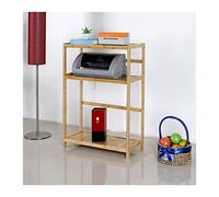 XHURWDZ643KM Practical 3-Tier PC Tower Stand Bamboo Printer Stand with Storage, PC Case Floor Stand with Open Shelves, Stable Storage Rack for Home Office Home Office(Natural,59 * 26 * 81cm)