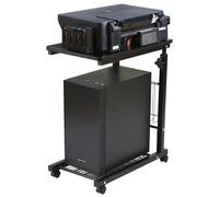 XHURWDZ643KM Practical Height Adjustable PC Tower Stand, 2-Tier Movable CPU Holder Printer Stand, PC Case Stand with Caster Wheels for Home Offic Home Office