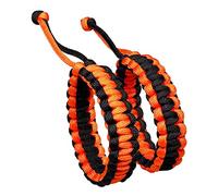 XHUUU 2PCS Paracord Bracelets Rope Braided Outdoor Survival Bracelet for Men Women Distance Matching Friendship Unisex Adjustable (Orange)