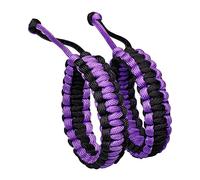 XHUUU 2PCS Paracord Bracelets Rope Braided Outdoor Survival Bracelet for Men Women Distance Matching Friendship Unisex Adjustable (Purple)