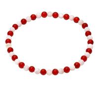 XHUUU 4mm White Shell/Agate Beaded Bracelets Good Luck Spiritual Gemstones Stretch Bracelets for Women Wealth Surfer Beach Jewelry (Red Agate)